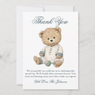 Tarjeta de agradecimiento Simple de oso de peluche