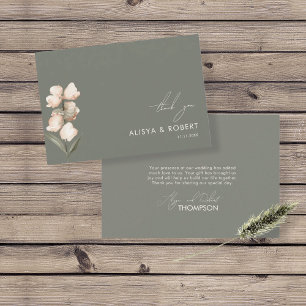 Tarjeta de agradecimiento simple de Sage Green Sim