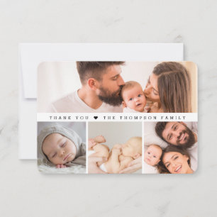Tarjeta de agradecimiento simple de varias fotos p