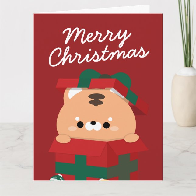 Tarjeta De Agradecimiento Simple Diversión pura Feliz Navidad (Anverso)