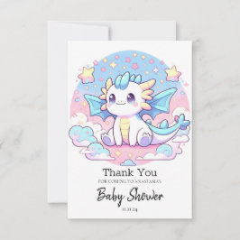Tarjeta De Agradecimiento Simple Dragon Baby Shower