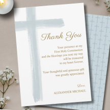 Simple Elegant Blue Cross First Holy Communion 