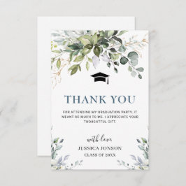 Tarjeta De Agradecimiento Simple Elegant Eucalyptus Greenery Graduation 