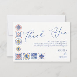 Tarjeta De Agradecimiento Simple Elegant Tiles Amalfi Coast Italy Wedding
