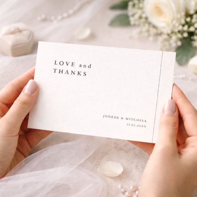 Tarjeta De Agradecimiento Simple Elegant Wedding Thank You Card With Note (Subido por el creador)
