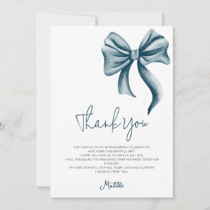 Tarjeta De Agradecimiento Simple Elegante Arco Quinceañera