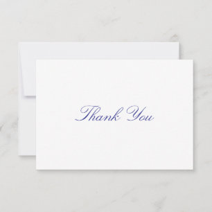 Tarjeta De Agradecimiento Simple, Elegante, Letra Azul