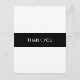 Tarjeta de agradecimiento simple en blanco y negro