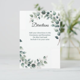 Tarjeta De Agradecimiento Simple Eucalyptus Directions Enclosure Card