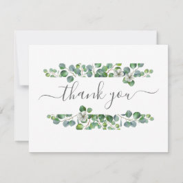 Tarjeta De Agradecimiento Simple Eucalyptus Greenery Wedding