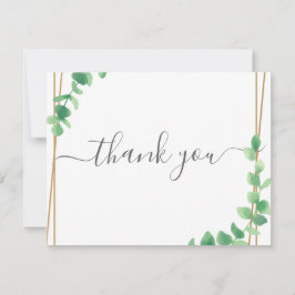 Tarjeta De Agradecimiento Simple Eucalyptus Greenery Wedding