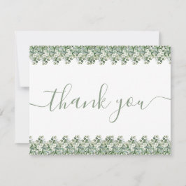 Tarjeta De Agradecimiento Simple Eucalyptus Greenery Wedding