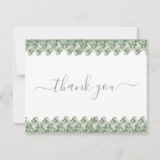 Tarjeta De Agradecimiento Simple Eucalyptus Greenery Wedding Thank You Card
