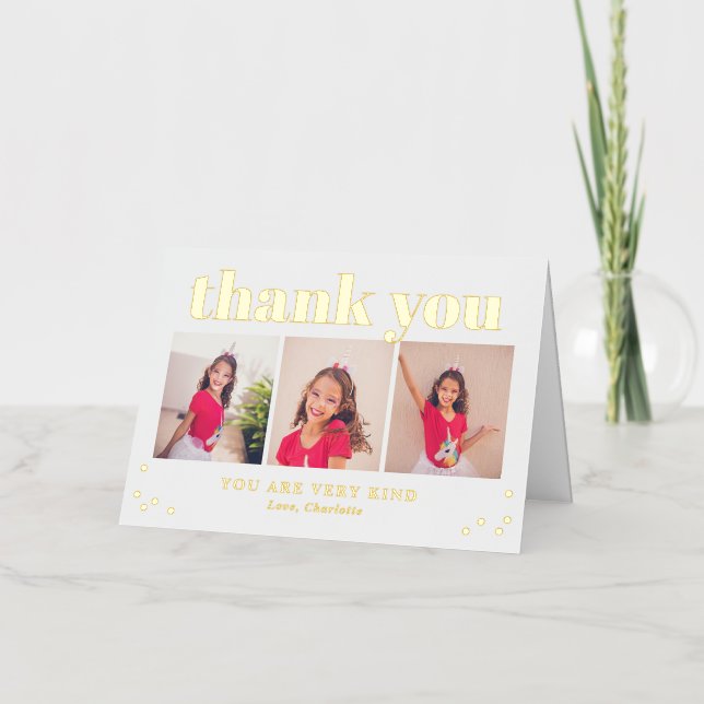 Tarjeta de agradecimiento simple feliz RELIEVE MET (Anverso)