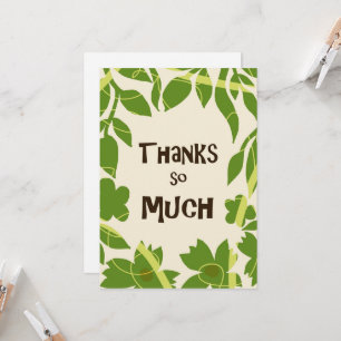 Tarjeta de agradecimiento Simple Floral Verde