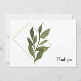 Tarjeta De Agradecimiento Simple Foliage Funeral White Gracias