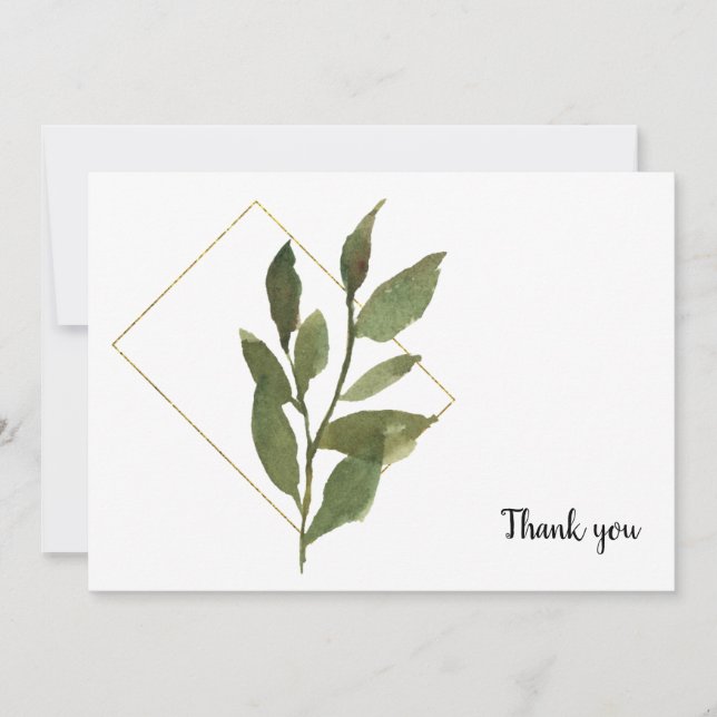 Tarjeta De Agradecimiento Simple Foliage Funeral White Gracias (Anverso)