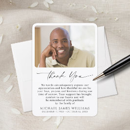 Tarjeta De Agradecimiento Simple Funeral Photo Sympathy