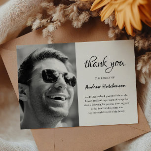 Tarjeta De Agradecimiento Simple Funeral Photo Thank You Card   Sympathy