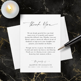 Tarjeta De Agradecimiento Simple Funeral Script Thank You