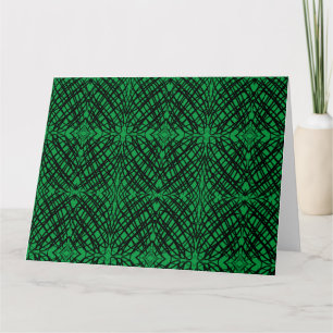 Tarjeta De Agradecimiento Simple Garabato Teselado Espejo Verde