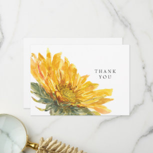 Tarjeta De Agradecimiento Simple Girasol Pérdida de Vida Gracias