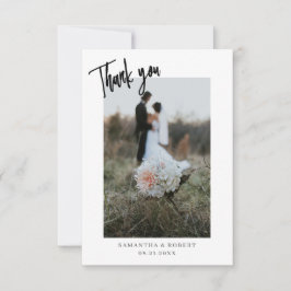 Tarjeta De Agradecimiento Simple Gracias Cartas De Boda De Script