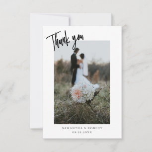 Tarjeta De Agradecimiento Simple Gracias Cartas De Boda De Script