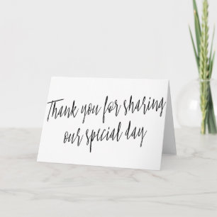 Tarjeta De Agradecimiento Simple "Gracias por compartir nuestro día especial