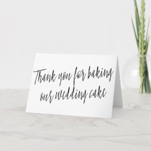 Tarjeta De Agradecimiento Simple "Gracias por hornear nuestro pastel boda"