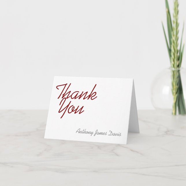 Tarjeta De Agradecimiento Simple Gratitud Marrón (Anverso)