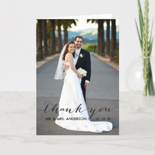 Tarjeta De Agradecimiento Simple Handwriting Wedding Thank You Card