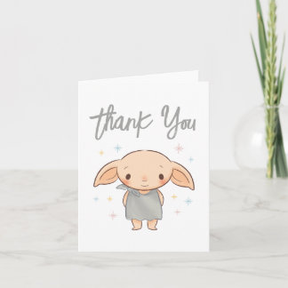Tarjeta De Agradecimiento Simple Harry Potter - Dobby Baby Shower