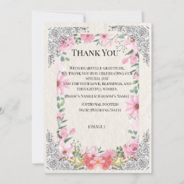 Tarjeta De Agradecimiento Simple Indian Wedding Thank You Card | Elegant