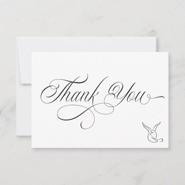 Tarjeta De Agradecimiento Simple Love Birds Thank You Card (Anverso)