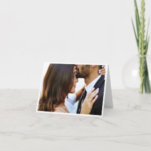 Tarjeta De Agradecimiento Simple Mensaje de Boda Pre-Escrito para Foto Elega