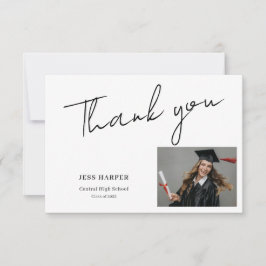 Tarjeta De Agradecimiento Simple Minimal Graduation Flat Thank You Card