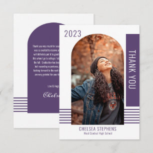 Tarjeta De Agradecimiento Simple Minimalist Photo 2023 Graduation  Thank You