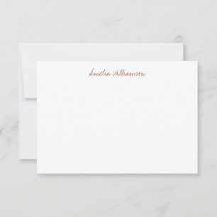 Tarjeta De Agradecimiento Simple Minimalista Terracota Letra Manuscrita