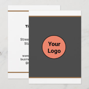 TARJETA DE AGRADECIMIENTO SIMPLE MÍNIMO AÑADA SU LOGO TEXTO PERSONALIZADO AQ