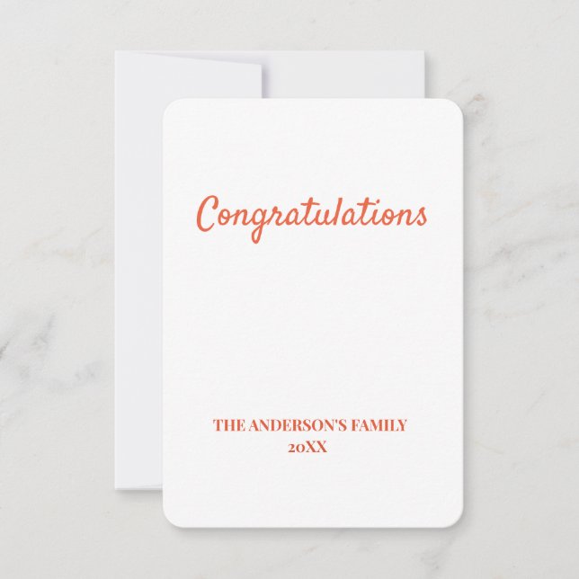 Tarjeta De Agradecimiento simple mínimo añadir tus felicitaciones de texto (Anverso)