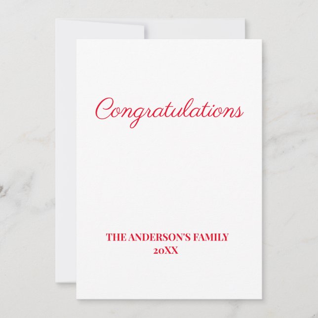 Tarjeta De Agradecimiento simple mínimo añadir tus felicitaciones de texto (Anverso)