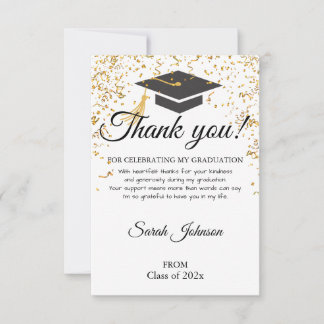 Tarjeta De Agradecimiento Simple Modern Graduation Thank You Card