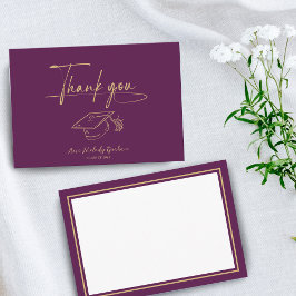 Tarjeta De Agradecimiento Simple Modern Script Graduation Thank You Card