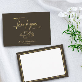 Tarjeta De Agradecimiento Simple Modern Script Graduation Thank You Card