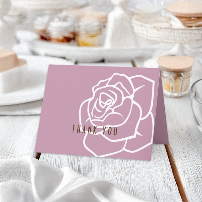 Tarjeta de agradecimiento Simple Moderno Chic Rosa (Subido por el creador)