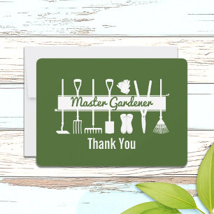 Tarjeta De Agradecimiento Simple Moderno Jardinero Maestro Verde Bosque