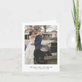 Tarjeta De Agradecimiento Simple Moderno Minimalista Boda Foto