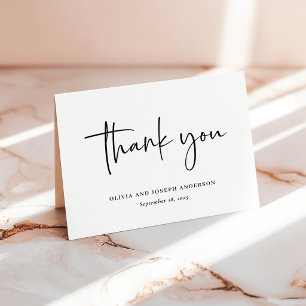 Tarjeta De Agradecimiento Simple Moderno y Minimalista Boda