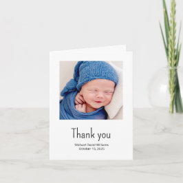 Tarjeta De Agradecimiento Simple Nautical Sailboat Baby Boy Photo Shower